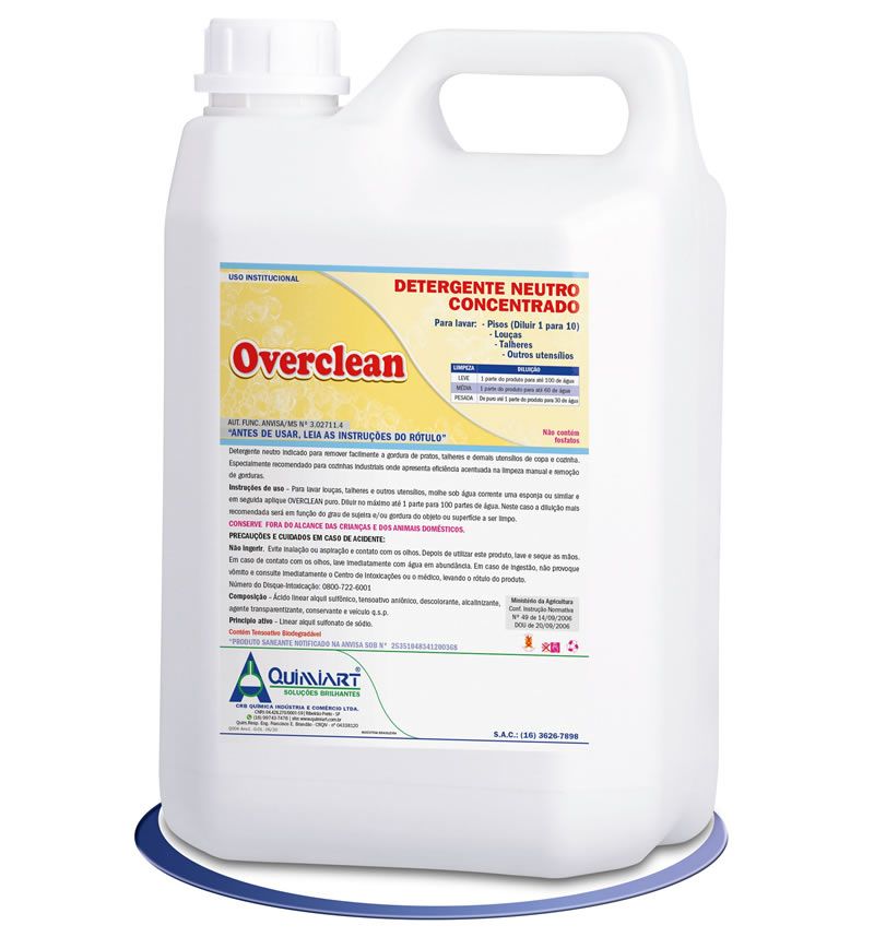 DETERGENTE NEUTRO OVER CLEAN 5LTS