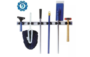 SUPORTE ORGANIZADOR RODOS E VASSOURAS P/ 6 ACESSÓRIOS AZUL
